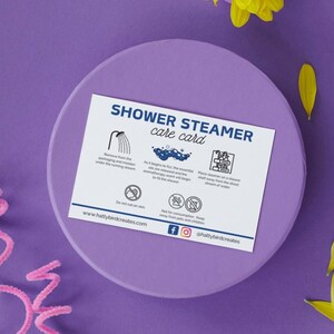 Editable Shower Steamer Care Card Template Shower Mist Instructions Printable Shower Fizzer ...
