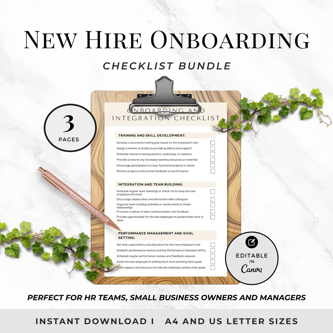 New Hire Onboarding Checklist, Employee Orientation Checklist, HR ...