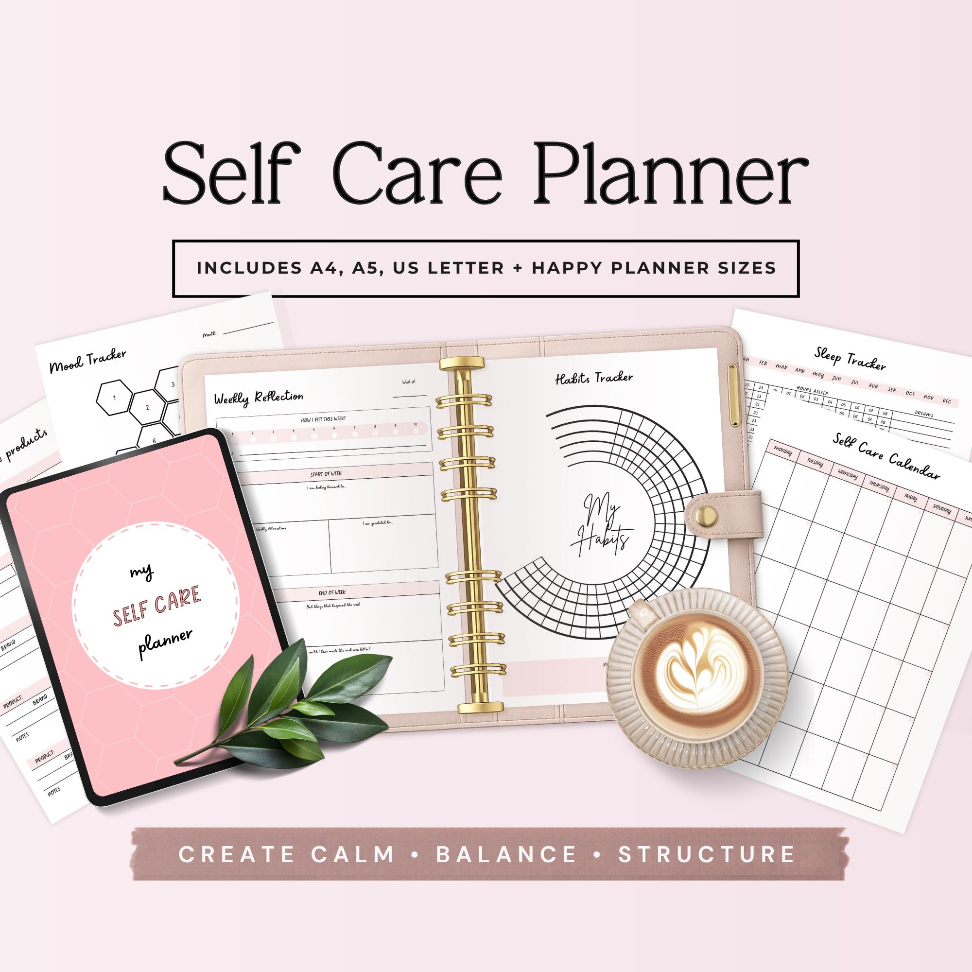 Self Care Planner Printable, Wellness Journal With Habit Tracker ...