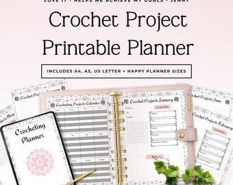 Crochet Planner Printable | Crochet Project Planner | Yarn Inventory Tracker | Crochet Pattern Tracker | A4, A5 & US Letter Digital PDF