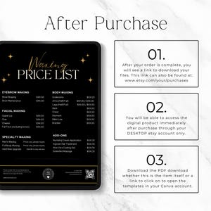 Waxing Price List Template, Editable Canva Wax Menu, Printable Esthetician Pricing Guide, Salon Service Menu, Sprint 1 image 9
