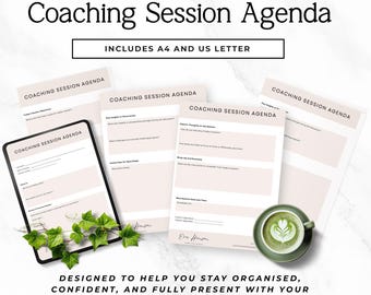 Sjabloon coachingsessie Canva, sessieplanner voor levenscoaches, bewerkbare coachingnotities en klantformulieren, fase 4