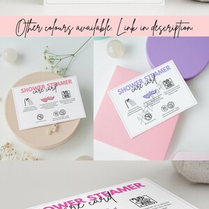 Shower Steamer Care Card Template Shower Mist Printable Instructions Shower Fizzer Packing ...