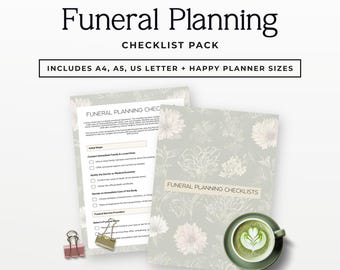 Funeral Planning Checklist Printable | End of Life Organizer | Funeral Planning Guide PDF | Memorial Planning Checklist | A4 & US Letter