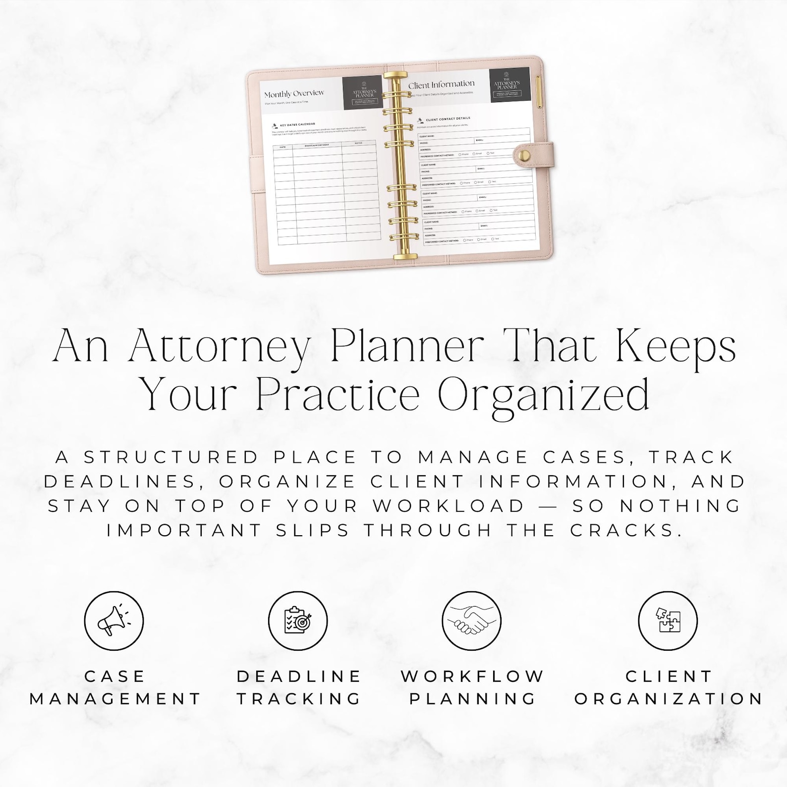 Attorney Planner Printable, Lawyer Case Management Planner, Legal Case ...