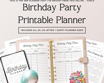 Party Planner Printable | Birthday Party Planner | Party Planning Checklist | Kids Birthday Party Planner PDF | Party Planning Organizer
