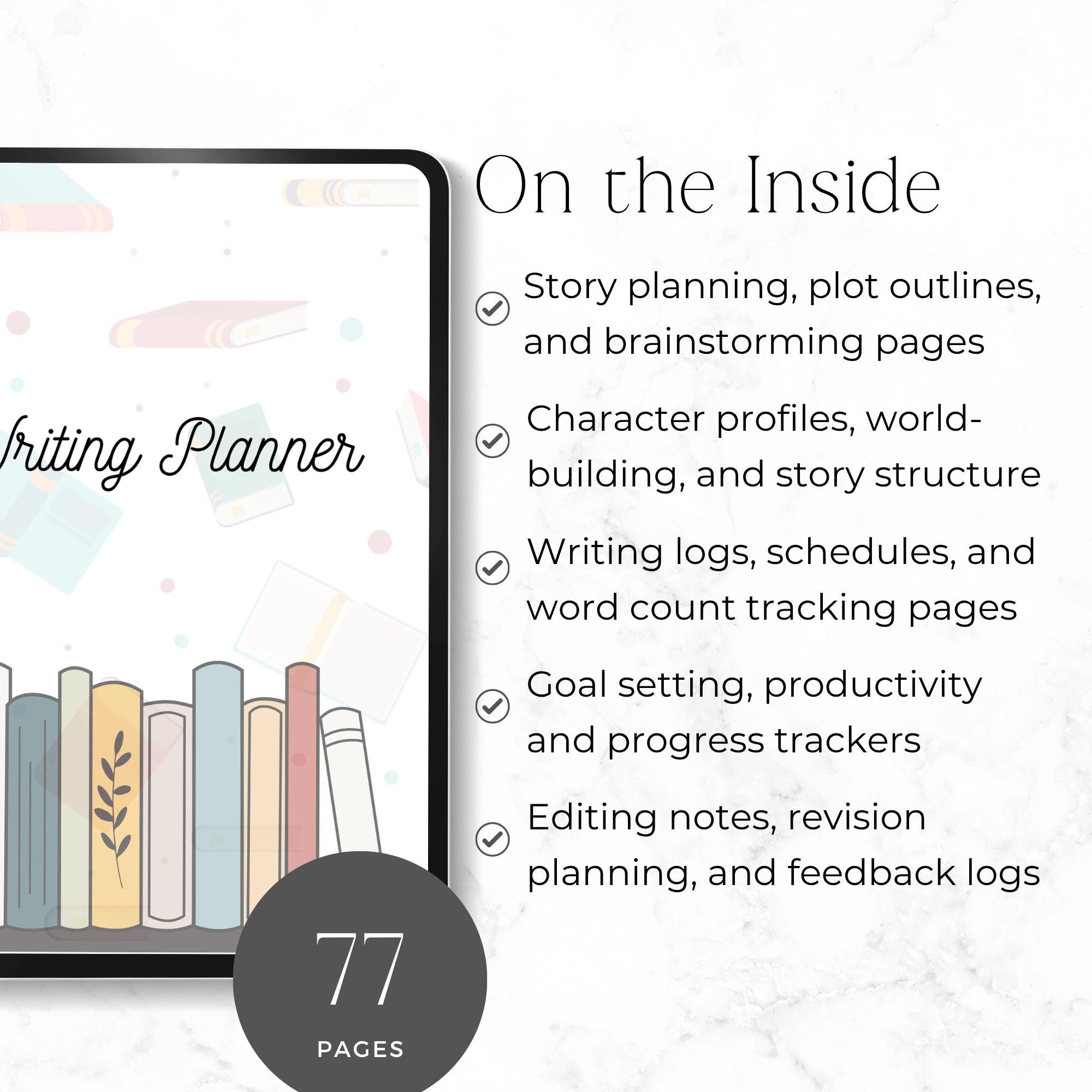 Novel Writing Planner, Author Planner PDF, Book Writing Workbook, Story ...