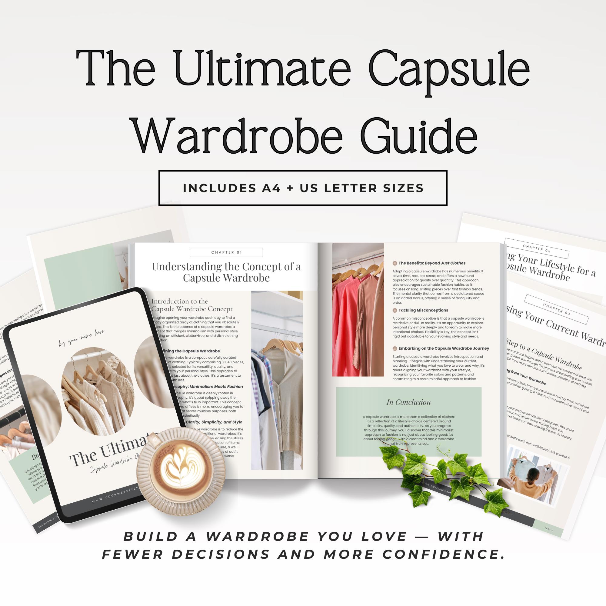 Capsule Wardrobe Ebook Template Editable in Canva, Minimalist Closet ...