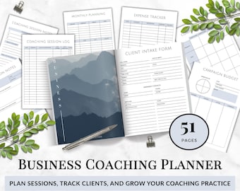 Planner di coaching per coach aziendali, Planner di coaching aziendale per sessioni con i clienti, obiettivi e crescita, Planner di coach stampabile