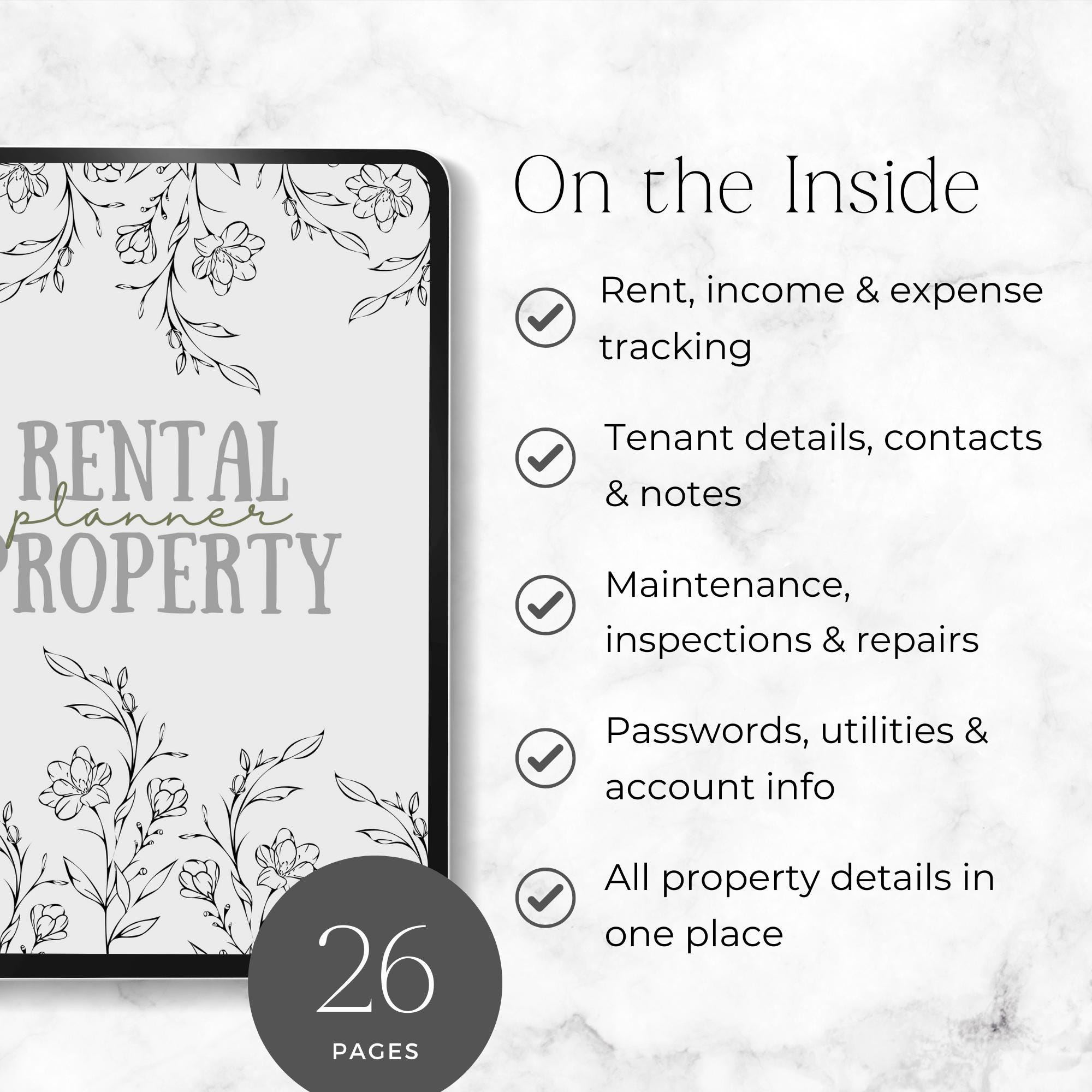 Rental Property Planner Printable, Landlord Management Binder, Tenant ...