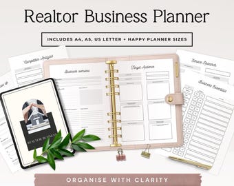 Real Estate Business Planner Bundle, Realtor Planner Digital Download, Client Tracker Marketing Planner, Real Estate CRM Template Phase 2