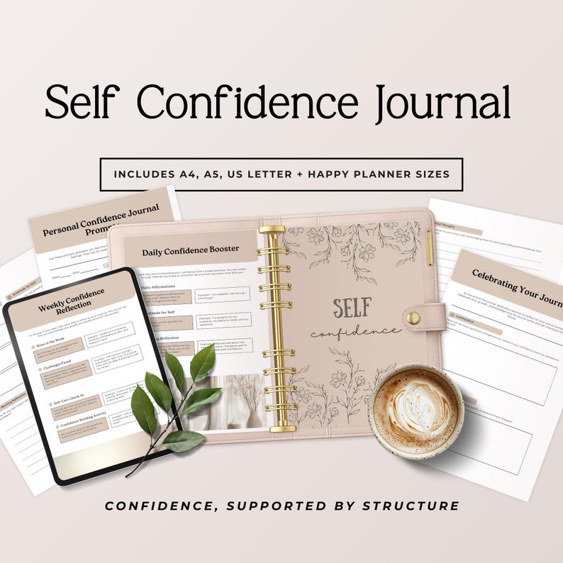 Self Confidence Journal Printable, Self Esteem Workbook PDF, Guided ...