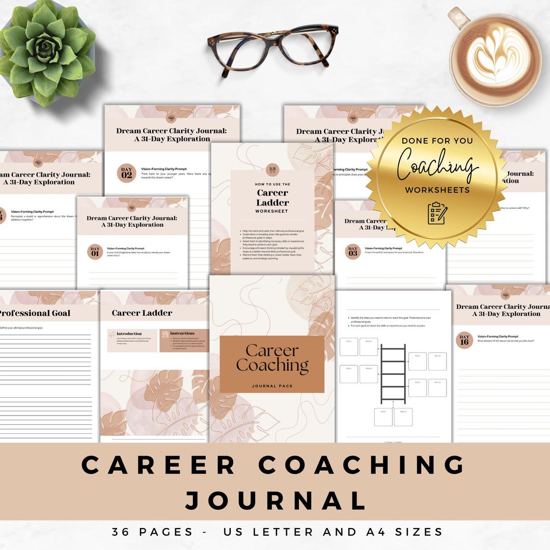 Job Search Journal Example Career Coaching Journal Career Changing Planner Job Change Journal ...