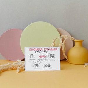 Shower Steamer Care Card Template Shower Mist Printable Instructions Shower Fizzer Packing ...