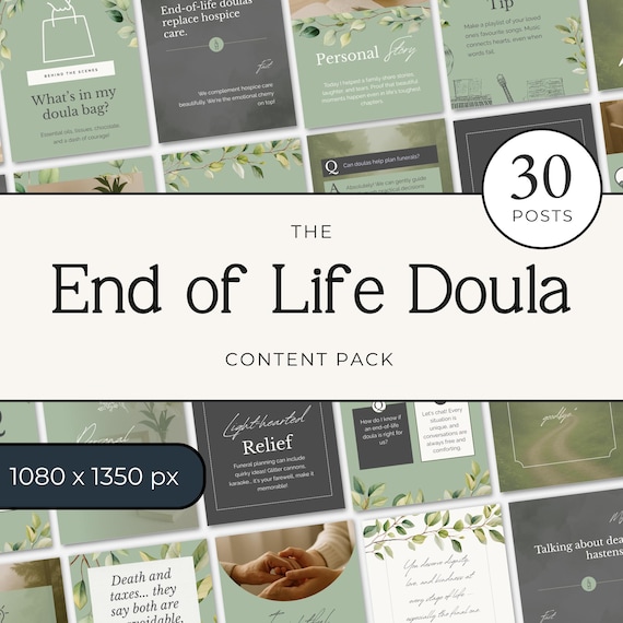 End-of-Life Doula Social Media Templates for Canva | Editable Instagram Posts for Death Doulas, Grief Support & Hospice Marketing P2