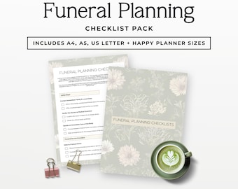 Funeral Planning Checklist Printable, What To Do When Someone Dies, Funeral Planner, End Of Life Organizer, Funeral Prep Guide For Family P2