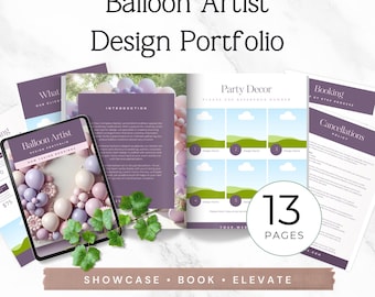 Balloon Artist Portfolio Template, Event Decor Catalog, Editable Balloon Business Price List, Canva Design Portfolio for Balloon Services P2