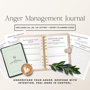 Anger Management Workbook Printable, Anger Journal for Adults, Emotional Regulation Worksheets, Therapy Tools PDF, Self Help Workbook P4