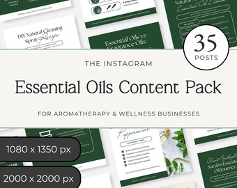 Essential Oil Instagram Templates | Aromatherapy Canva Templates | Wellness Social Media | Instagram Post Bundle | Editable Canva
