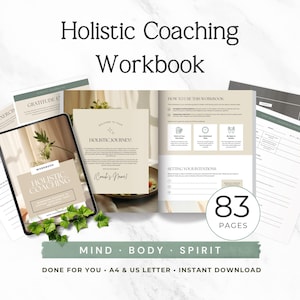 Werkboeksjabloon voor holistische coaching | Werkboek voor wellnesscliënten (Canva) | Bewerkbaar werkboeksjabloon voor coaching | Werkboek voor gezondheidscoach (PDF)