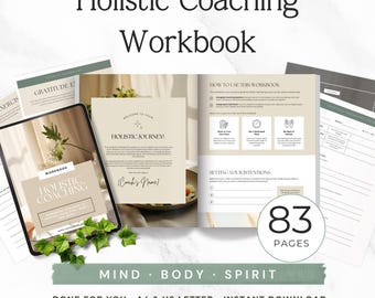 Holistic Coaching Workbook Template | Wellness Client Workbook Canva | Editable Coaching Workbook Template | Health Coach Workbook PDF