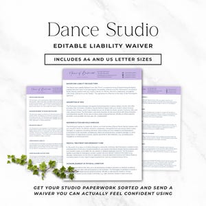 Dance Studio Liability Waiver Form Editable Dance Coach Waiver Document Release of Liability form for Dancing Workshop Agreement Template P3