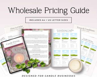 Candle Price List Template | Wholesale Line Sheet | Product Catalog | Wholesale Price List | Sales Catalog | Pricing Guide | A4 & US Letter
