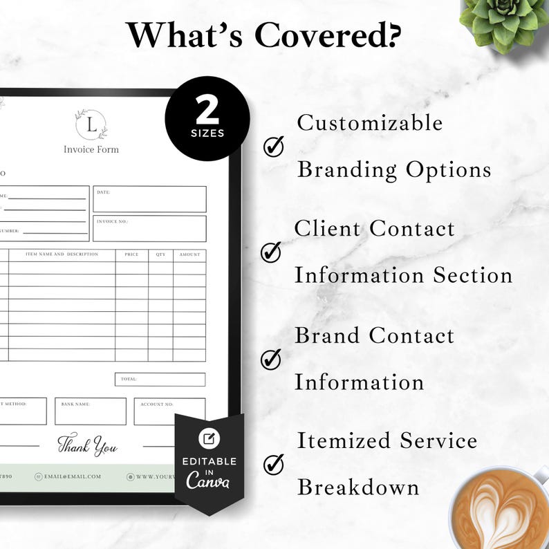 Wedding Planner Invoice Template Editable Wedding Coordinator Business