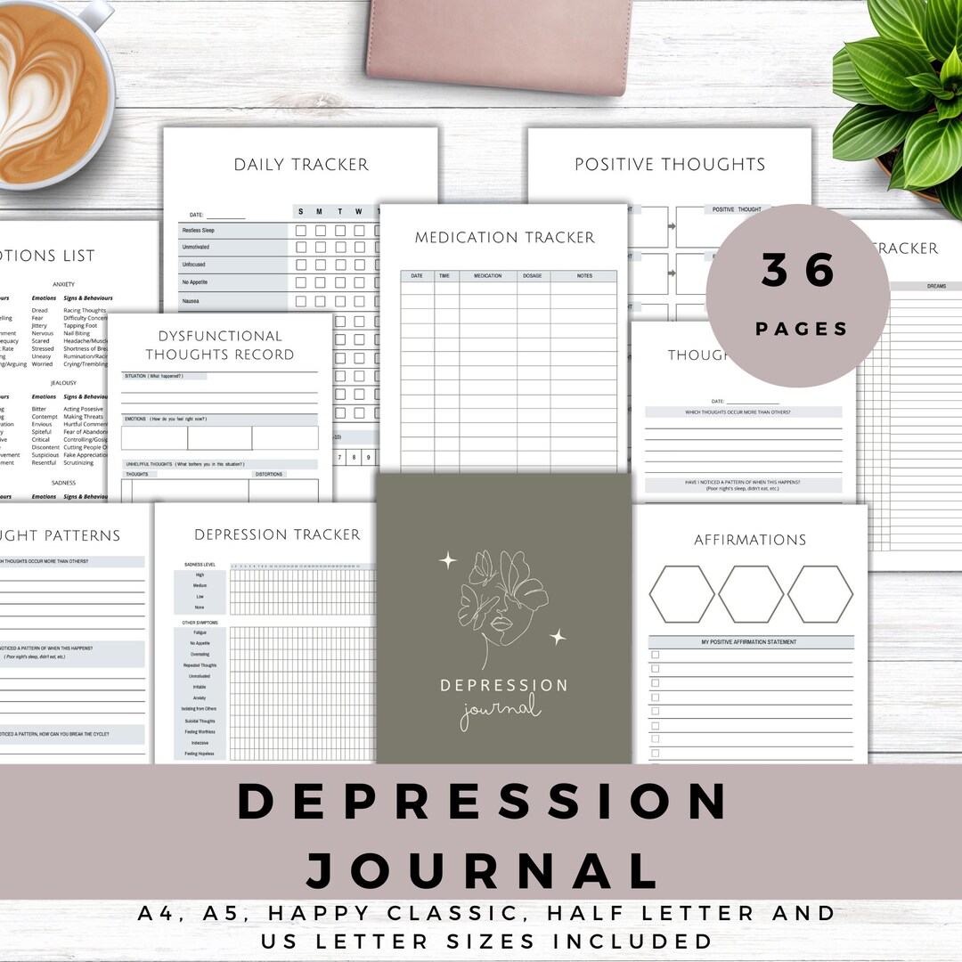 Depression Planner Printable Mental Health Journal for Depression ...