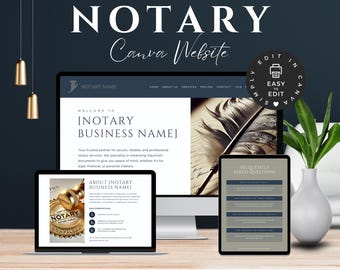 Notary Website Template Canva, Loan Signing Agent Website, Notary Landing Page, Mobile Notary Business Website Design P3