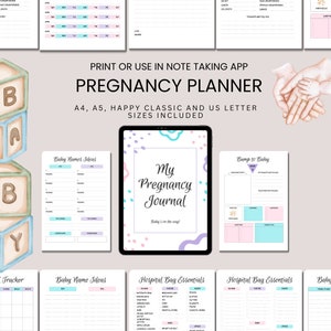 Pregnancy Planner Printable Pregnancy Journal Pages Digital Checklist ...