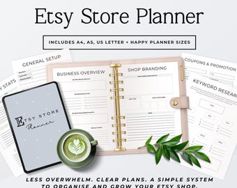 Etsy Shop Planner Printable, Etsy Seller Organizer, Small Business Planner, Listing Planner, Marketing Tracker, Digital Download Phase 3