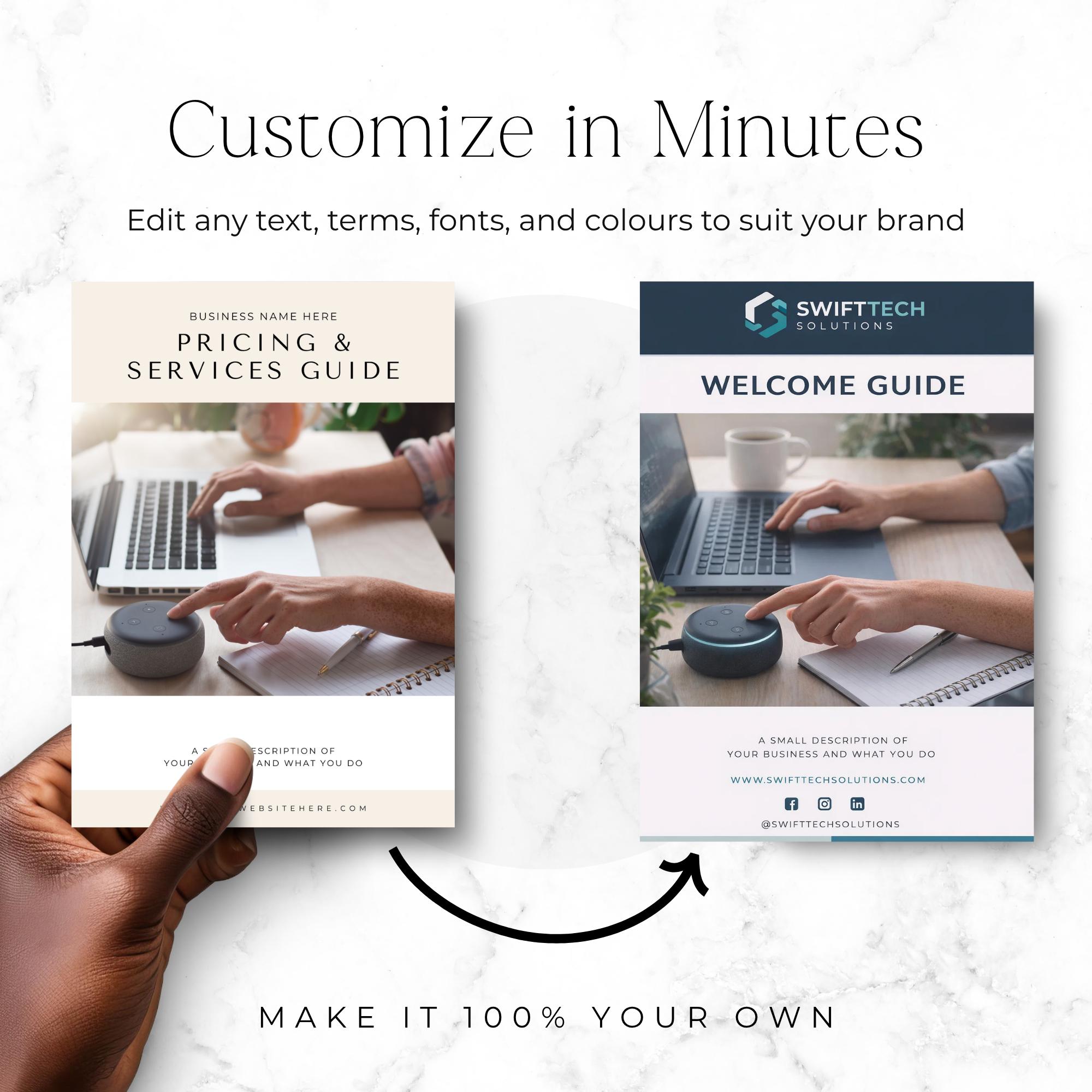 Virtual Assistant Services Guide Template, Canva VA Pricing Guide ...