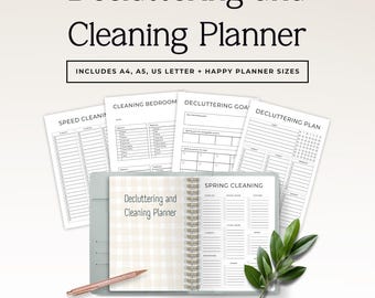 Decluttering and Cleaning Planner | Home Reset Printable | Cleaning Routine Planner | 30 Day Declutter Challenge | A4 & US Letter