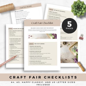 Craft Fair Checklist Printable, Craft Show Vendor Planner, Makers Market Checklist, Small Business Organizer, Digital Booth Setup Guide PDF