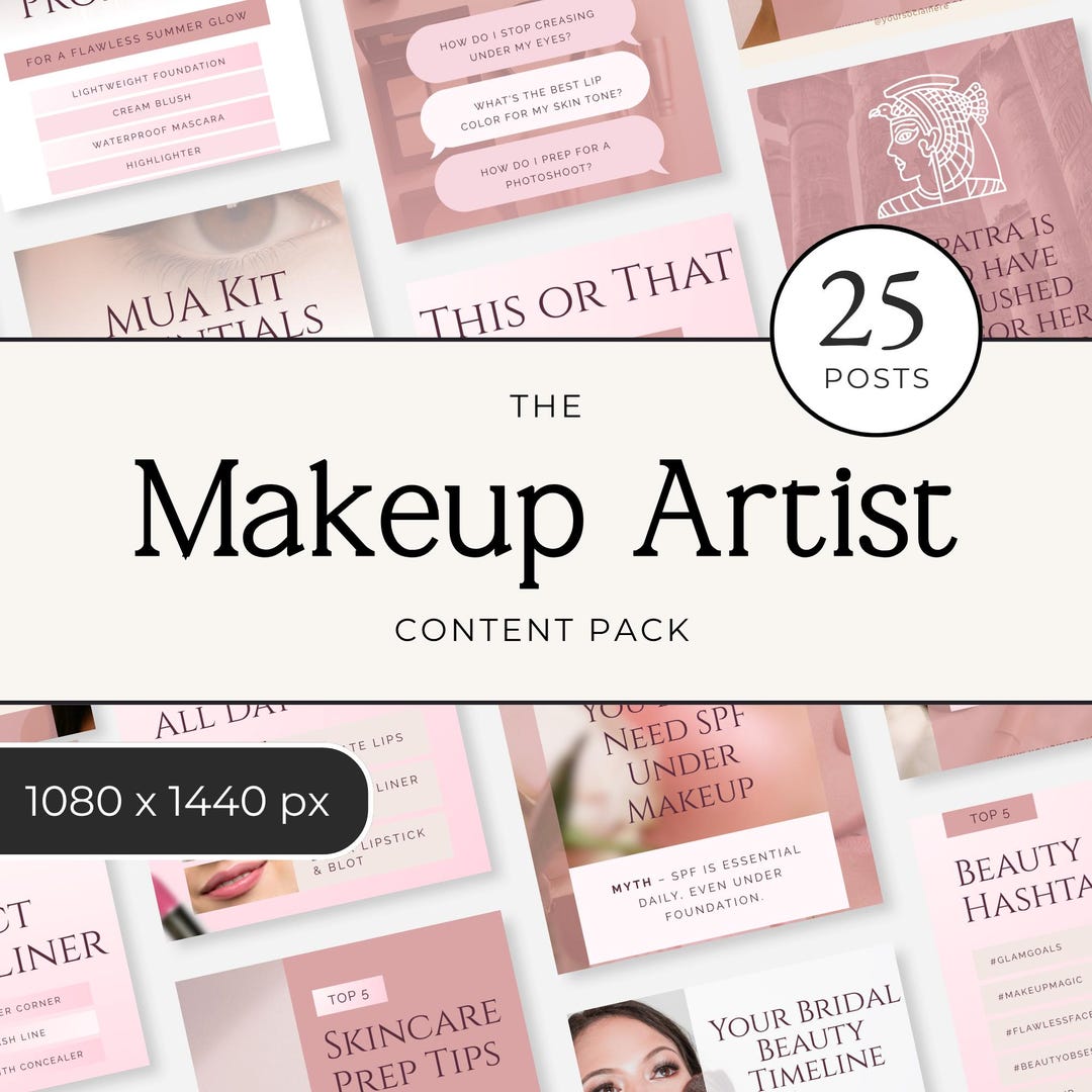 Makeup Artist Instagram Templates, Canva Social Media Posts for Beauty ...