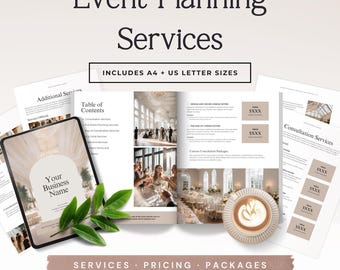 Event Planner Price List Template | Event Planner Pricing Guide | Editable Canva Client Services Guide | Welcome Packet | A4 & US Letter