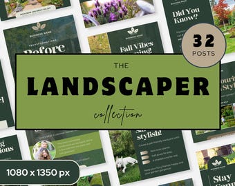 Landscaper Social Media Templates for Instagram, Lawn Care Marketing Posts, Gardening Canva Templates, Landscape Business Content