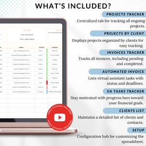 Virtual assistant task tracker spreadsheet for small business owners
Client management template for virtual assistants on Etsy