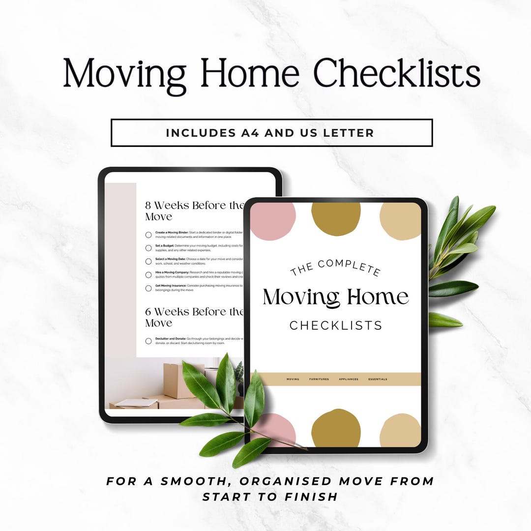 Printable Moving House Checklist PDF | Home Relocation Planner, to Do ...