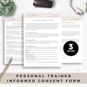 Personal Trainer Consent Form, Client Intake Templates, Digital Download, Fitness Waiver, Printable Forms, Onboarding Templates for Fitness