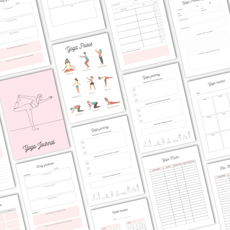 yoga practice tracker printable for beginners
wellness journal for building a consistent yoga routine
