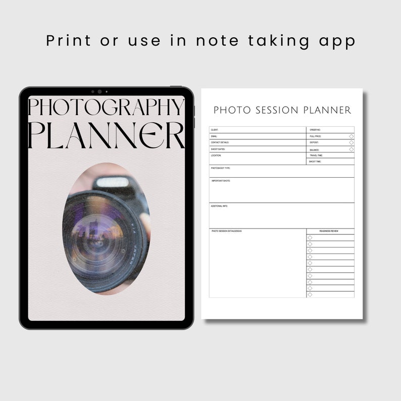 personalized photography project scheduler
comprehensive photo shoot planning organizer