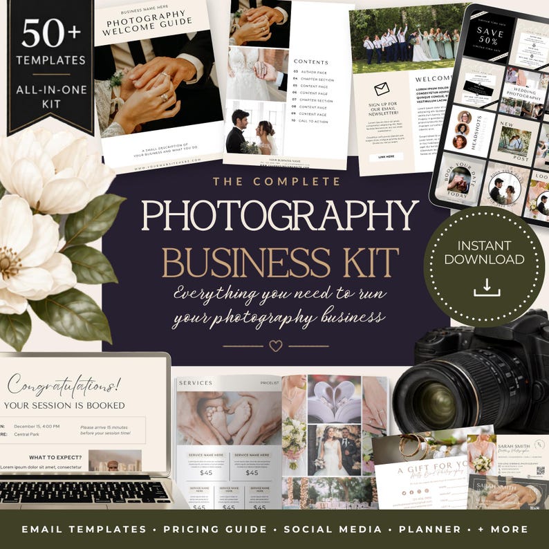 Photography Business Starter Kit Canva Templates, New Photographer ...