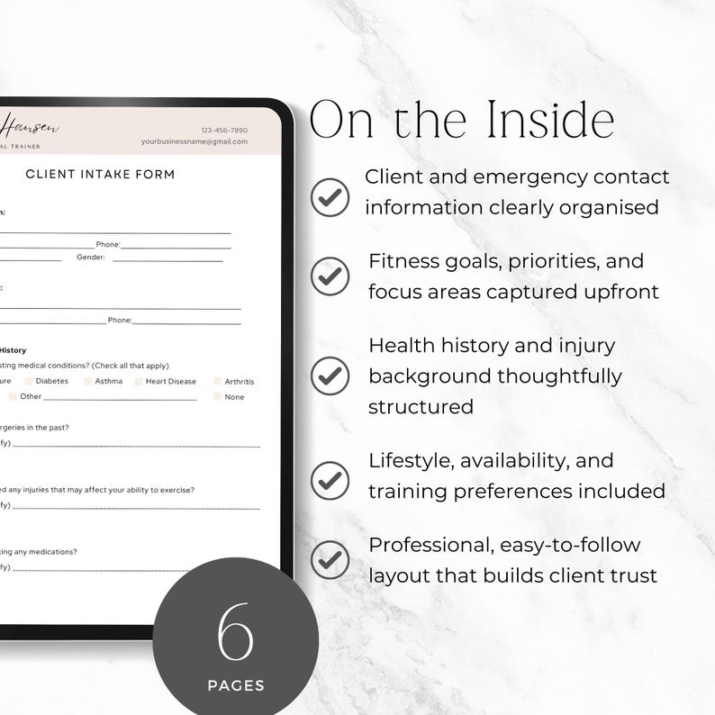 Personal Trainer Client Intake Form Canva Template | Editable Fitness ...