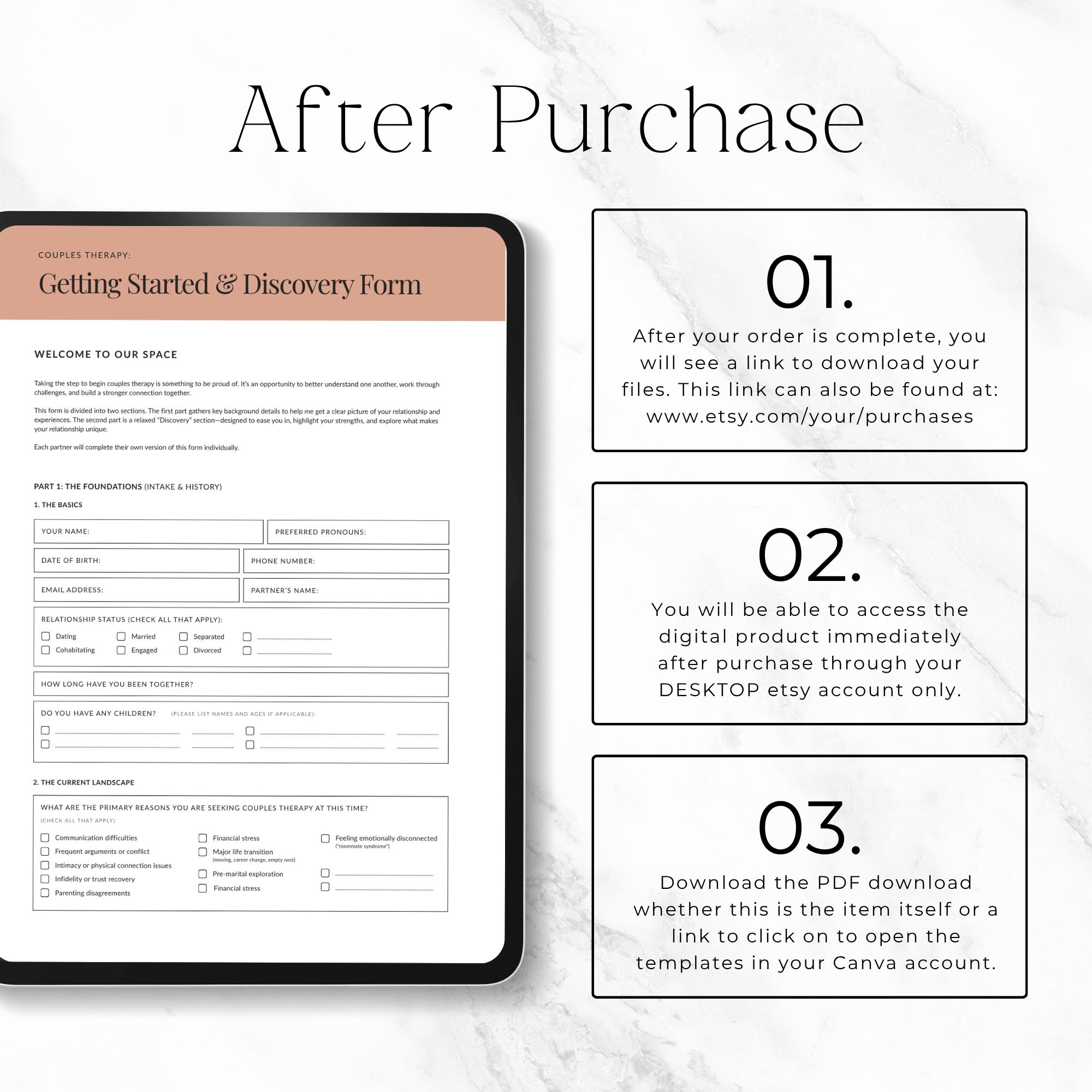 Couples Therapy Intake Form Canva Template, Client Onboarding Worksheet ...