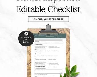 Rental Inspection Checklist, Move In Move Out Form, Property Inspection Template, Editable Canva Landlord Checklist PDF Phase 2