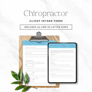 Chiropractor patiënt intake formulier sjabloon chiropractie zakelijke bundel bewerkbare chiropractor toestemmingsformulier arts bundel direct downloaden