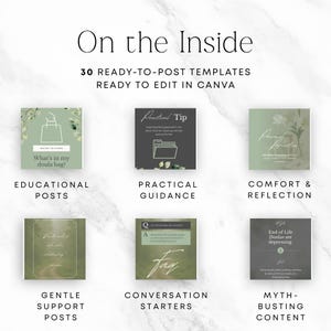 death doula content ideas instagram canva templates
grief support instagram templates for holistic practitioners