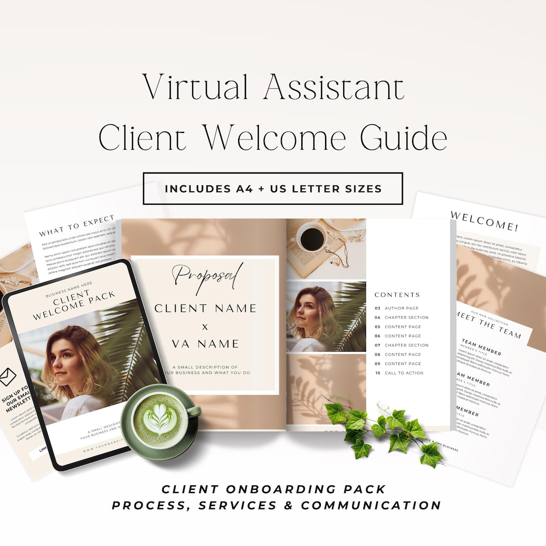 Virtual Assistant Onboarding Template, Canva Client Welcome Packet, VA ...